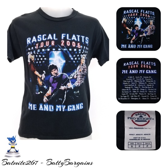 Custom Rascal Flatts Song Shirt Delta | Shirts | Sm Adult Rascal Flatts Me My Gang Black Shirt | Poshmark